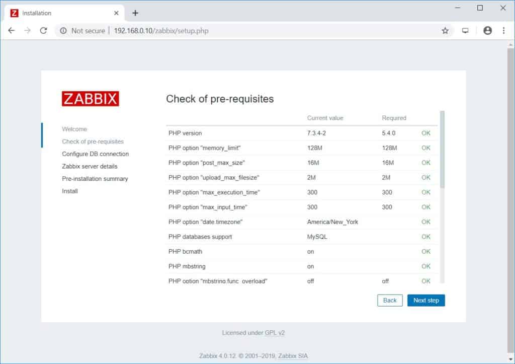 Install Zabbix on Debian 10 - Zabbix Pre-Installation Checks