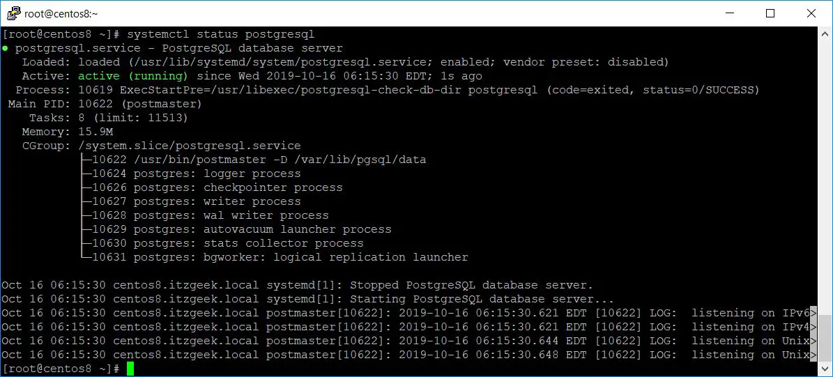 PostgreSQL Status