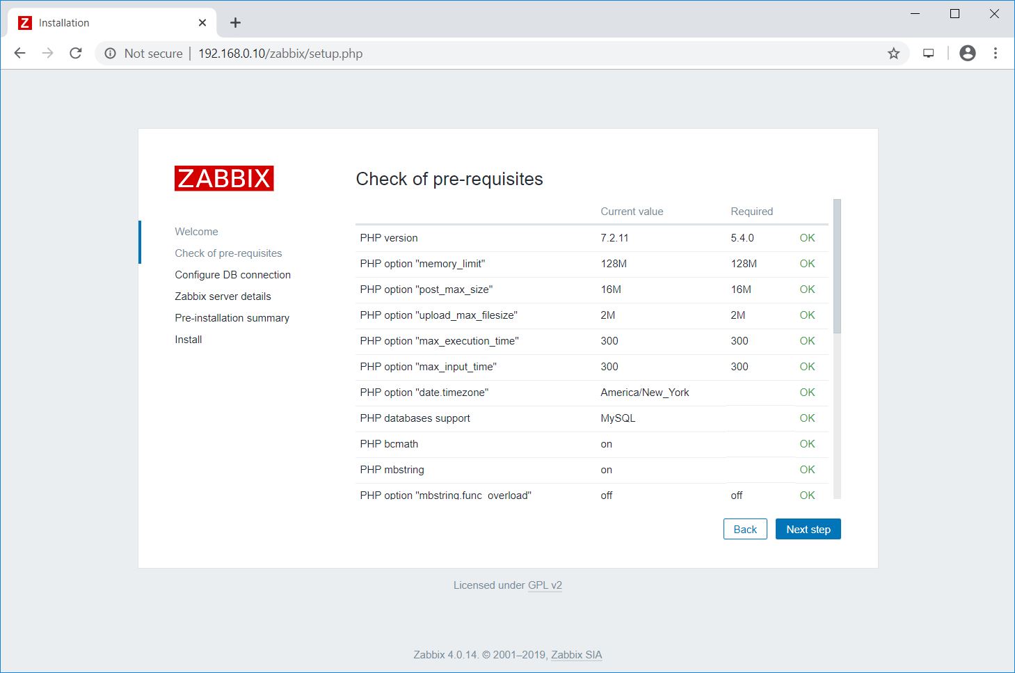 Zabbix Installation Prechecks
