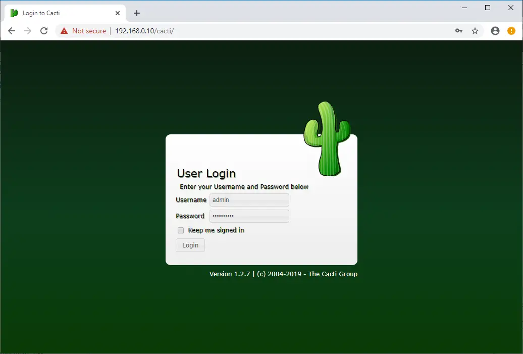 Login To Cacti