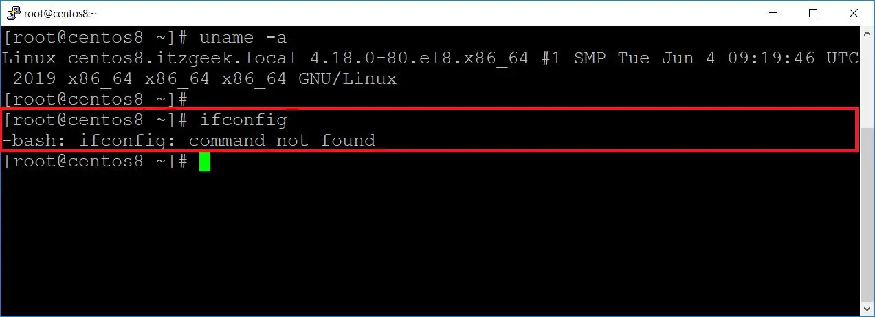 ifconfig command not found