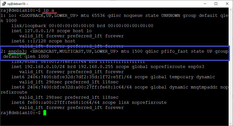 Interface Name Before Disabling Consistent Device Naming