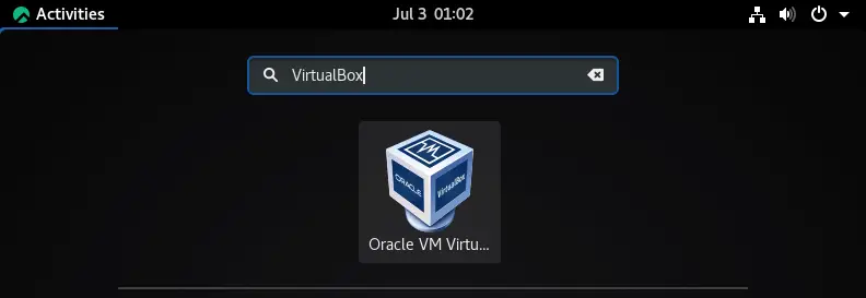 Start VirtualBox