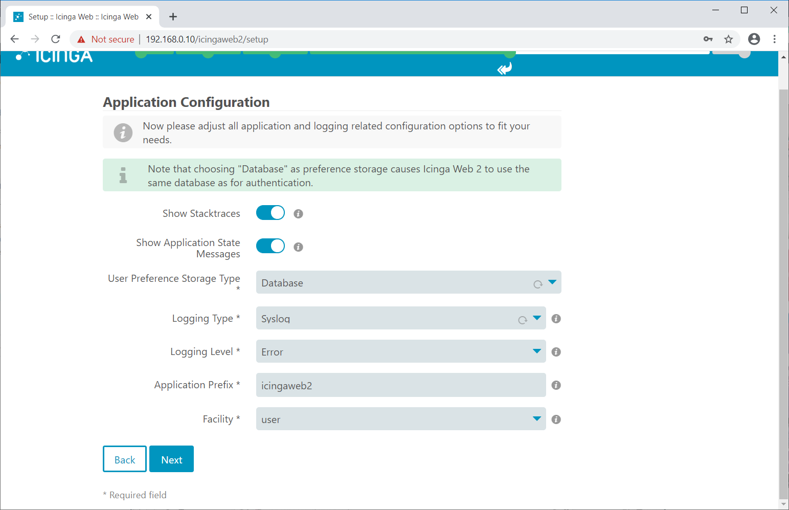 Application Configuration