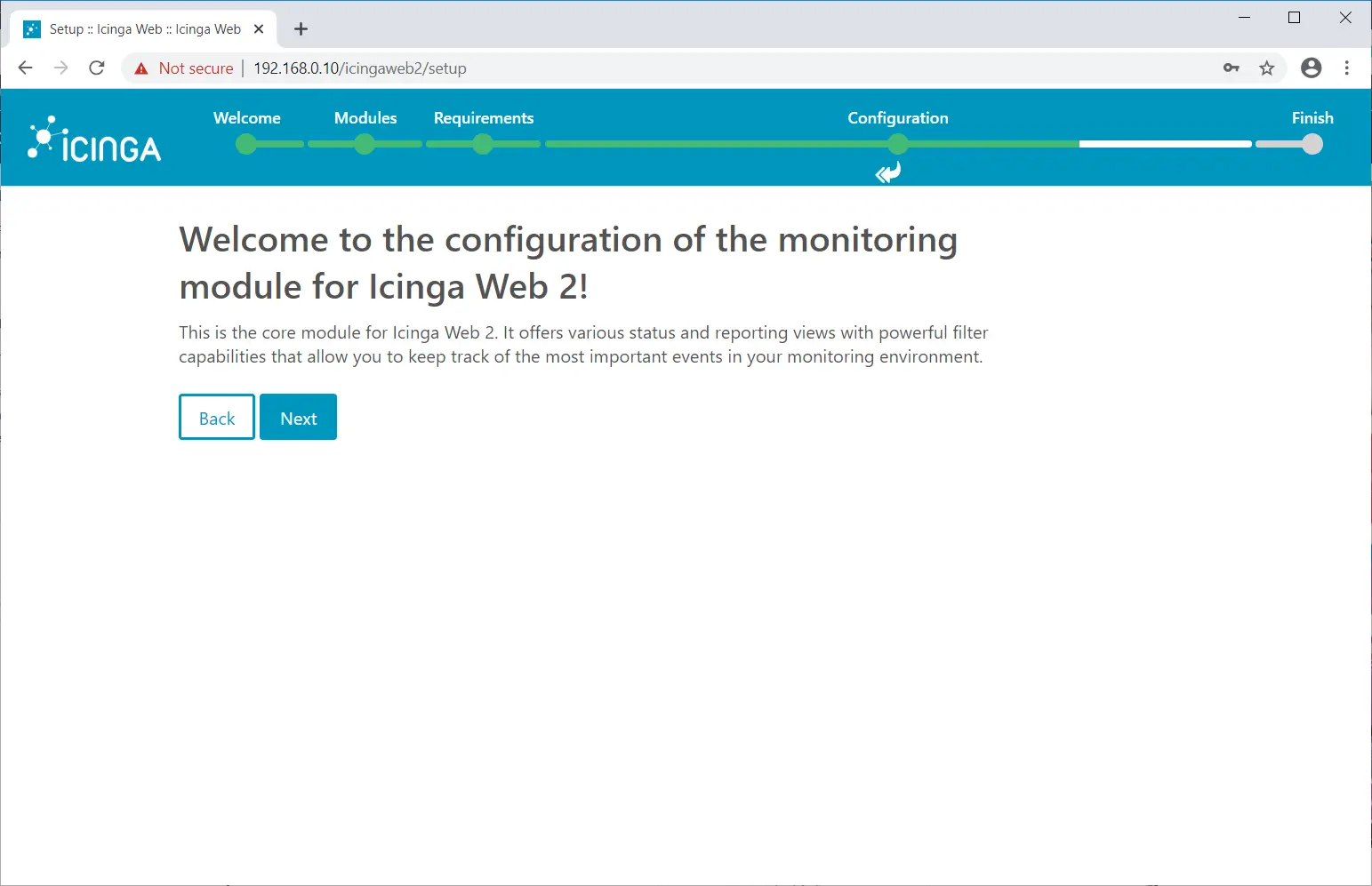 Configure Icinga Web 2 Monitoring Module