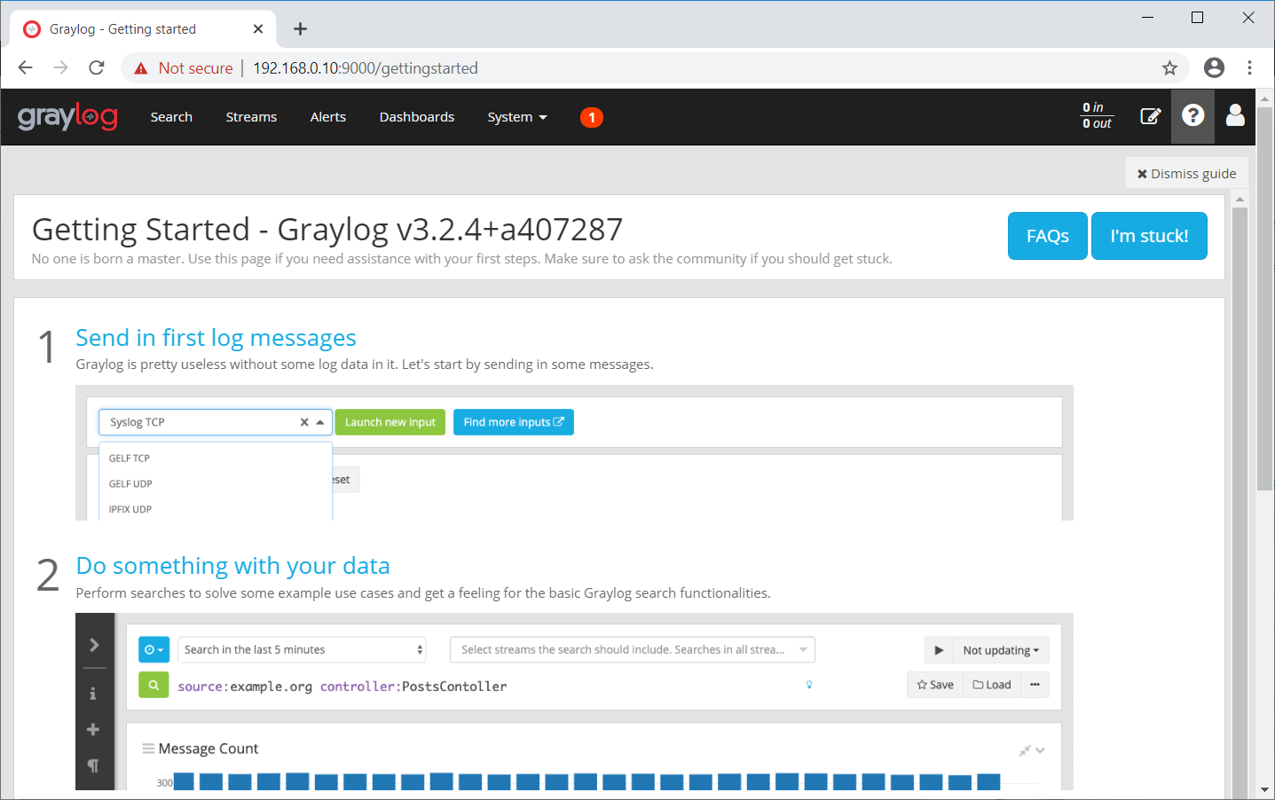 Graylog Dashboard