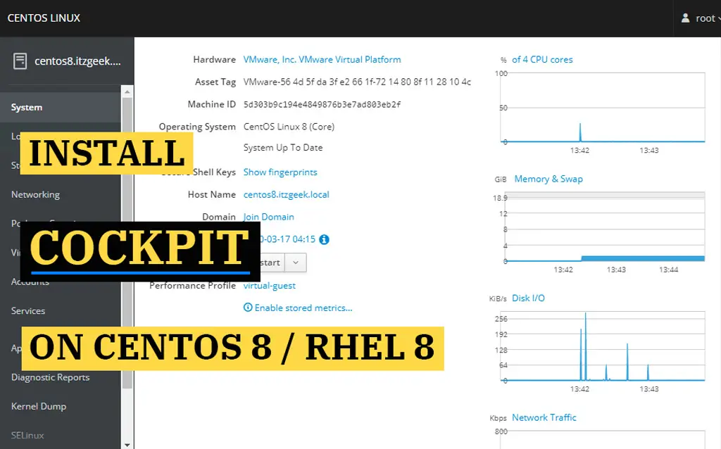 Install Cockpit on CentOS 8