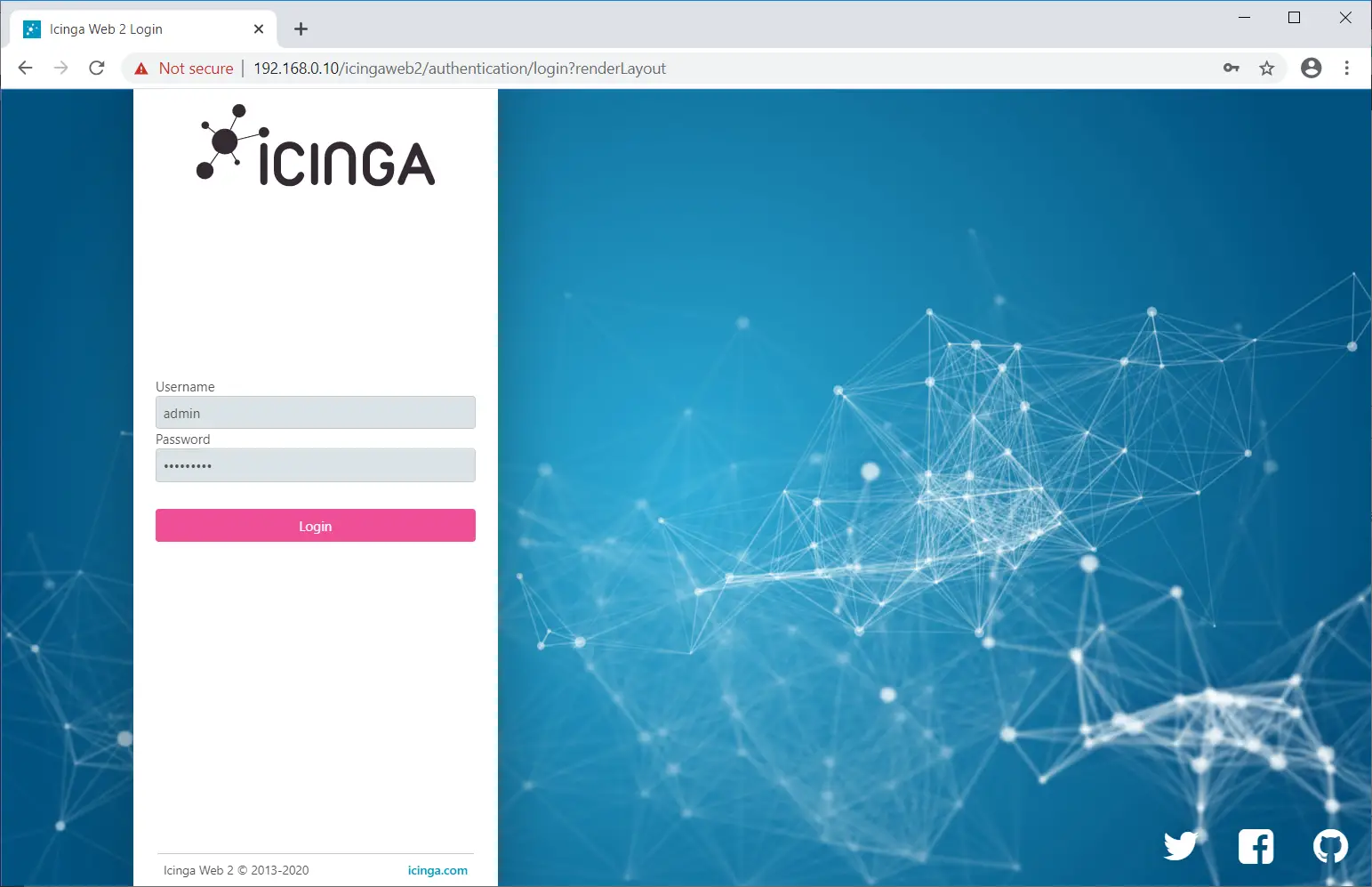 Login to Icinga Web 2