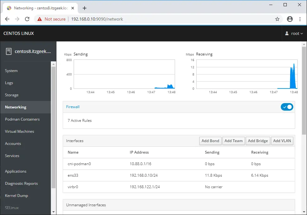 Manage Networking with Cockpit
