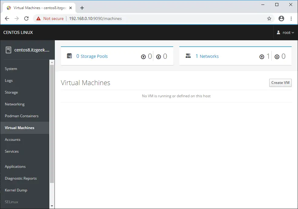 Manage Virtual Machines with Cockpit
