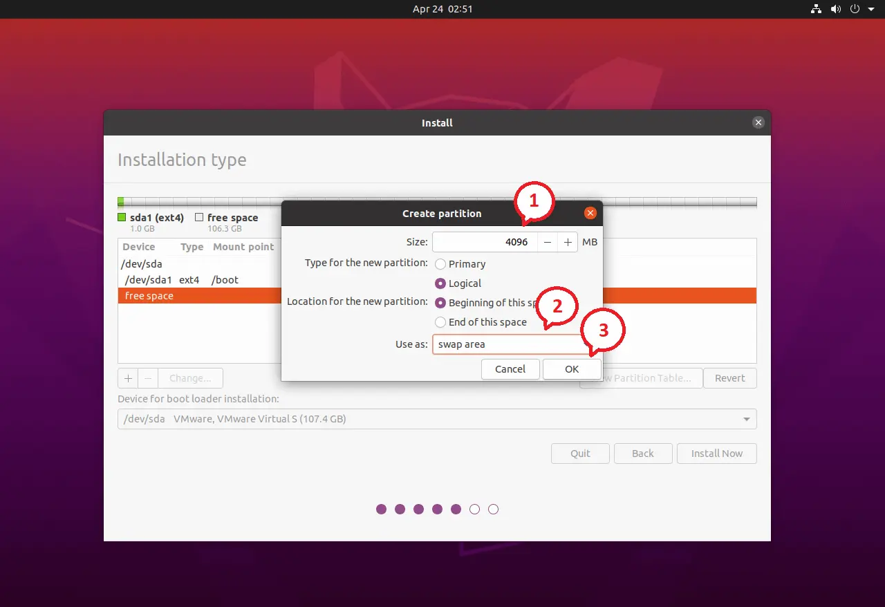 Create swap Partition