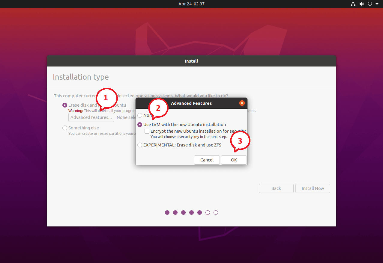 Erase and Install Ubuntu 20.04 With LVM