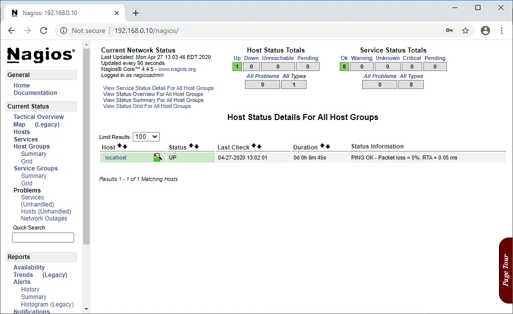 Hosts Monitored By Nagios