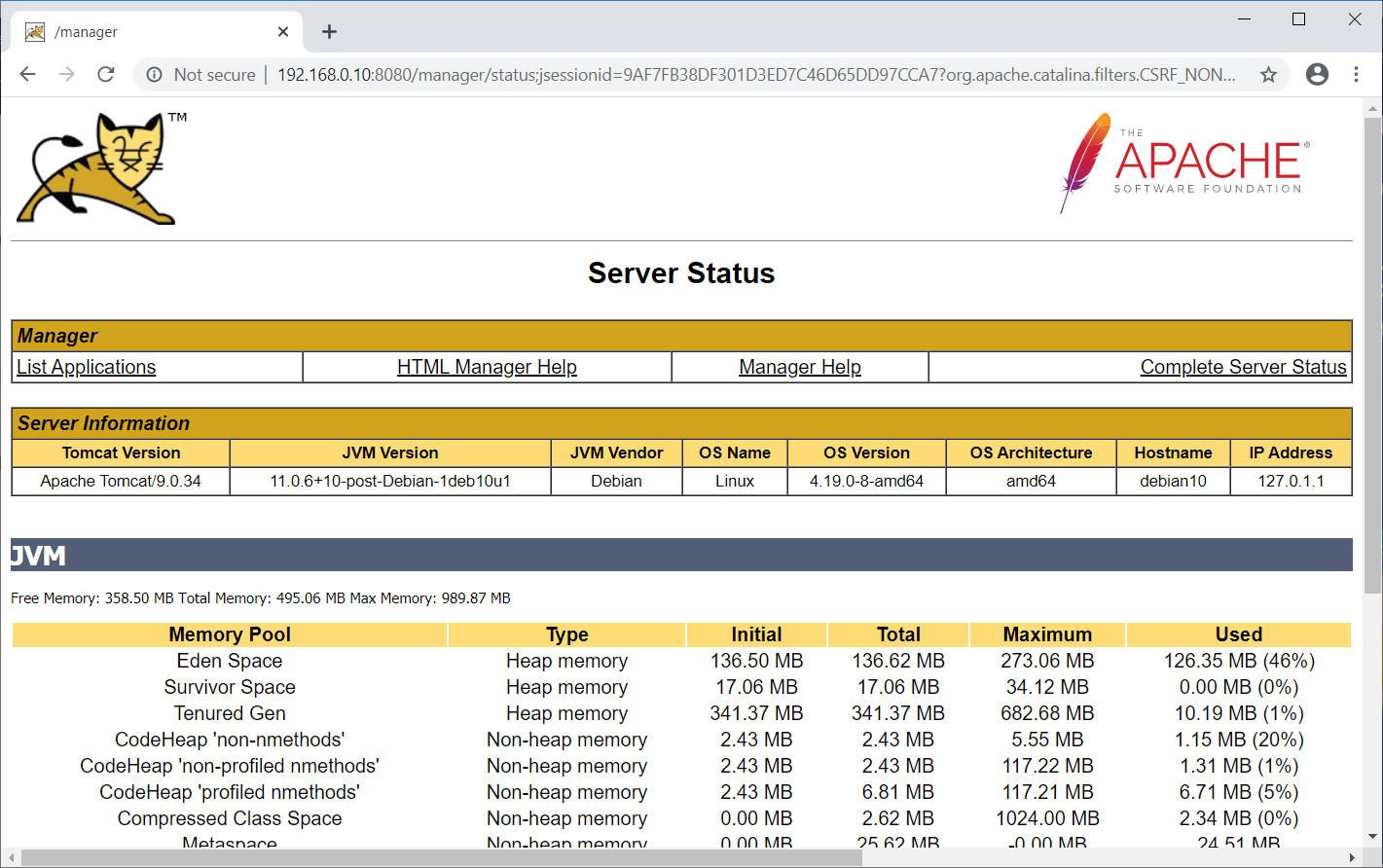 Tomcat Server Status