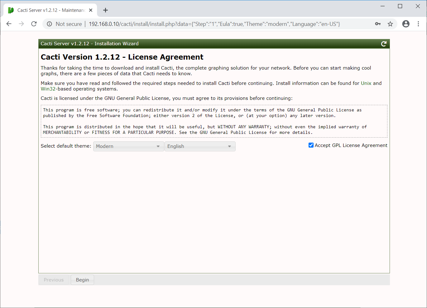 Cacti License Agreement