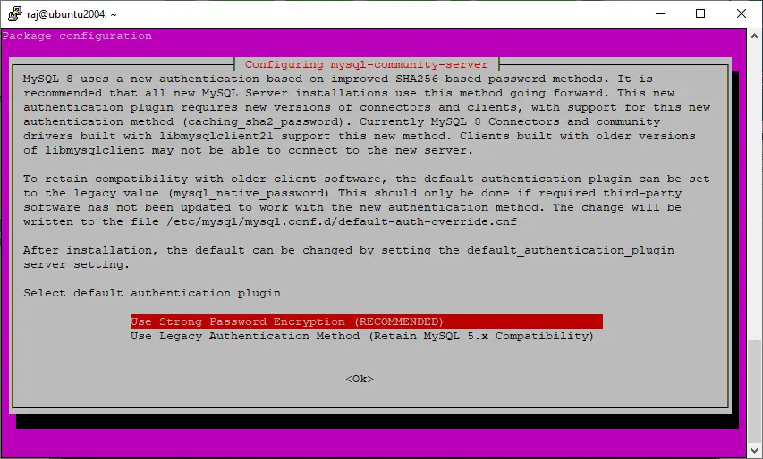 Default Authentication Plugin