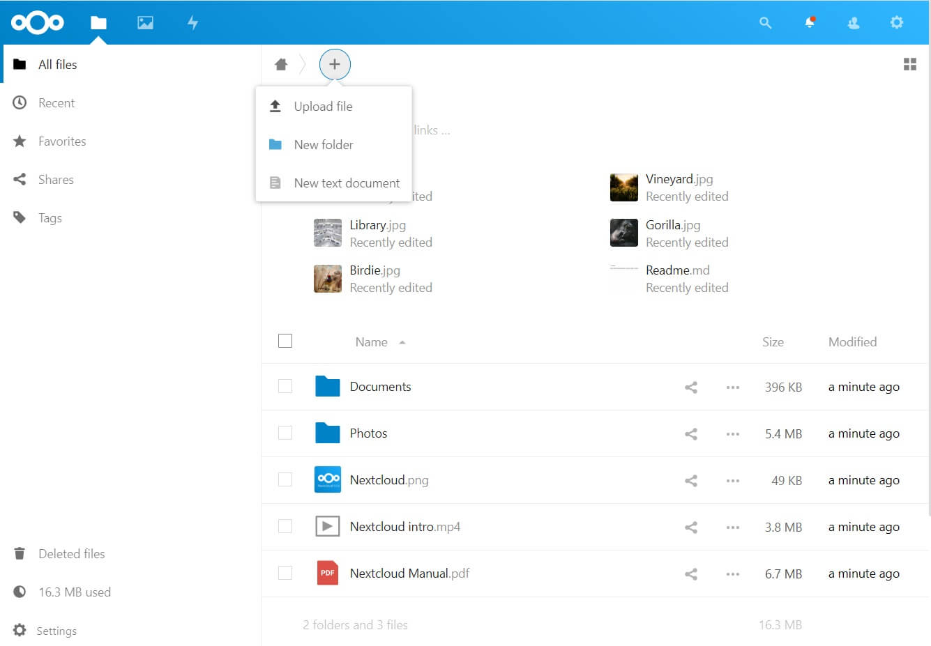 Nextcloud Interface