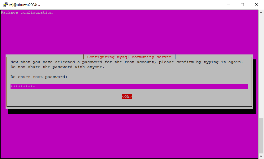 Re-enter MySQL Root Password