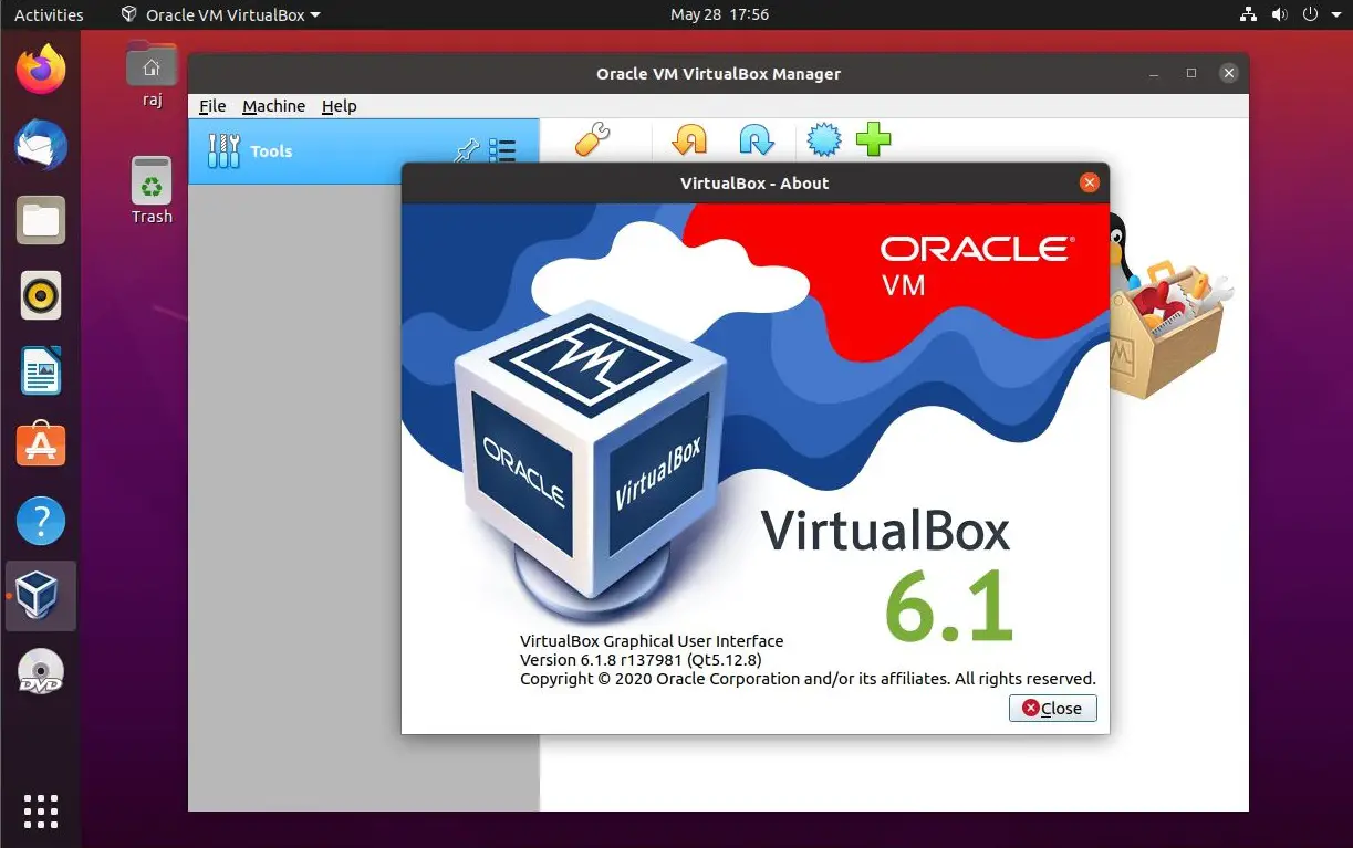 VirtualBox running on Ubuntu 20.04