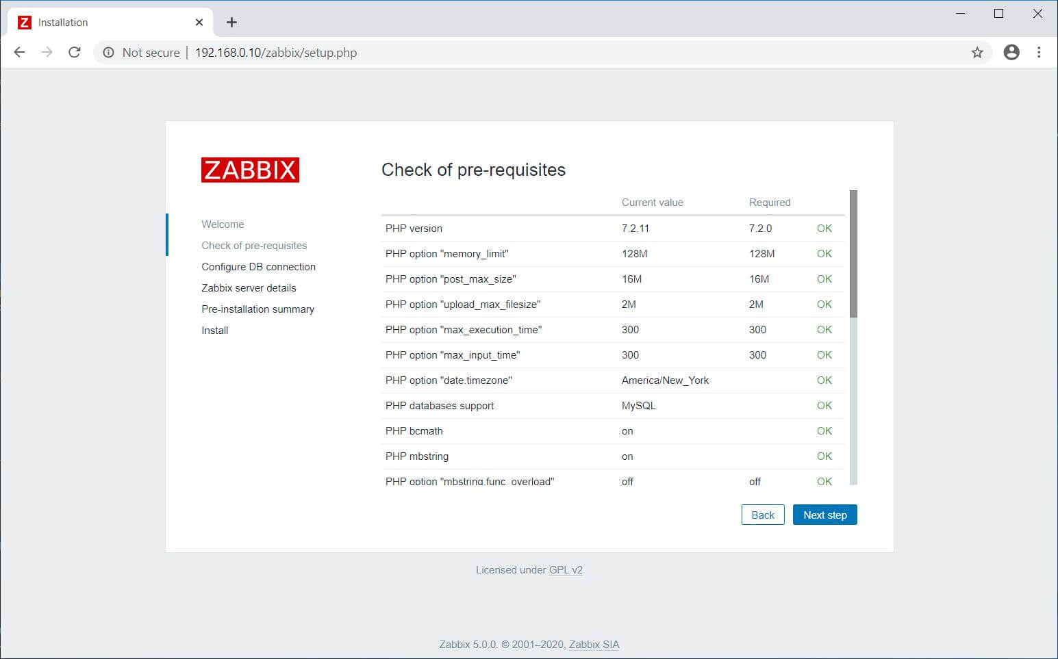 Zabbix Installation Prechecks