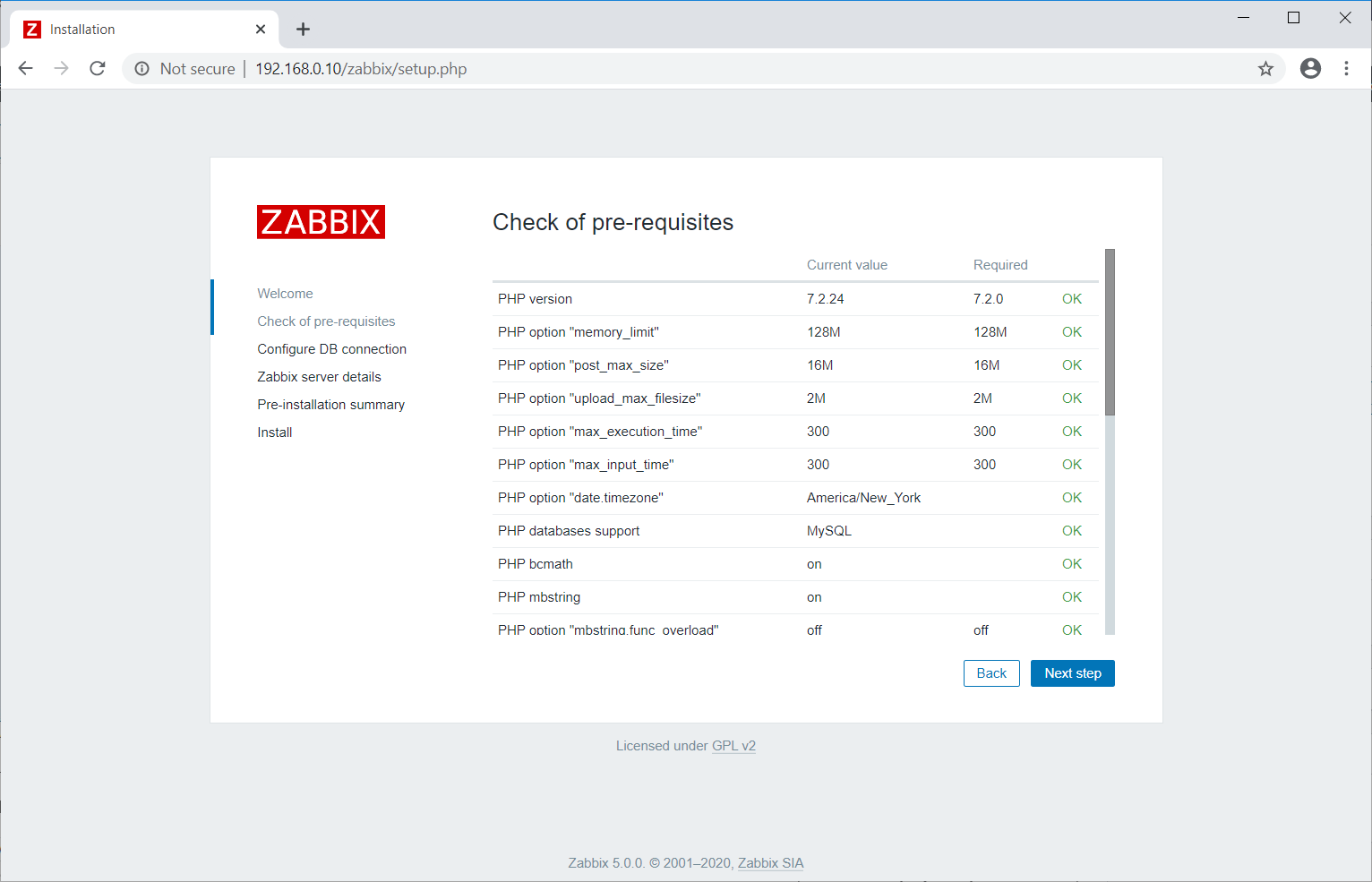 Zabbix Installation Prechecks