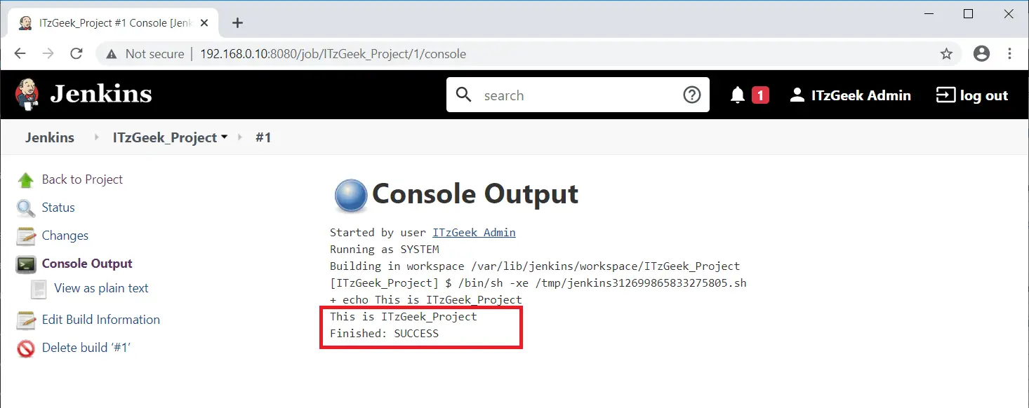 Console Output