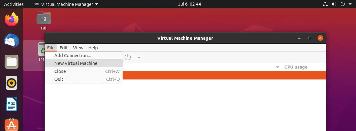 Create New Virtual Machine