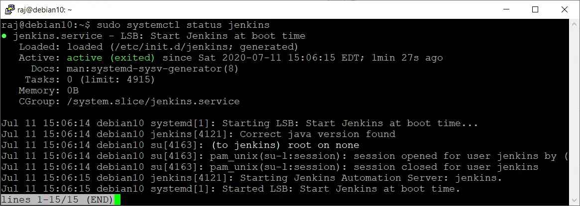 Jenkins Service Status