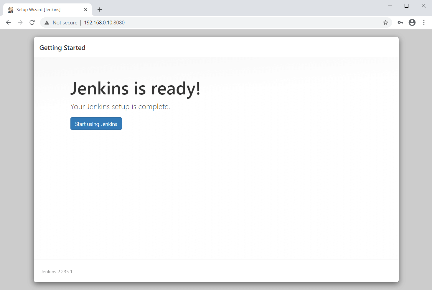 Jenkins is ready
