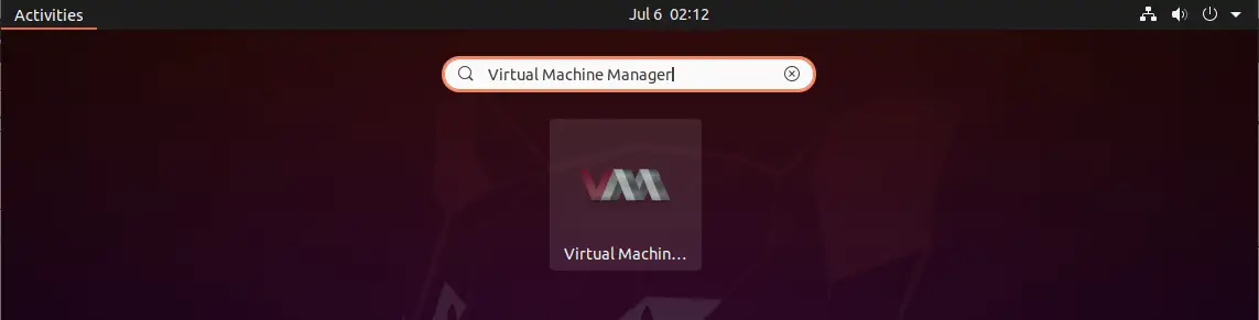 Start Virtual Machine Manager