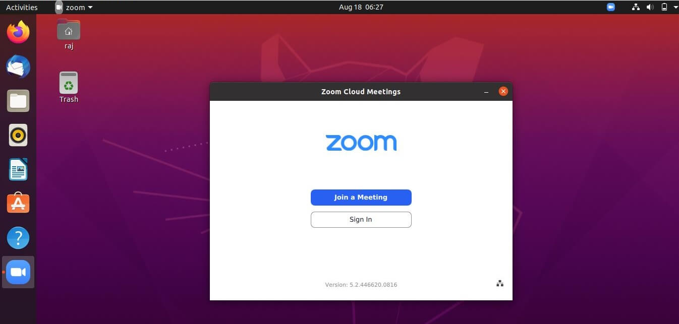 Zoom Client On Ubuntu 20.04