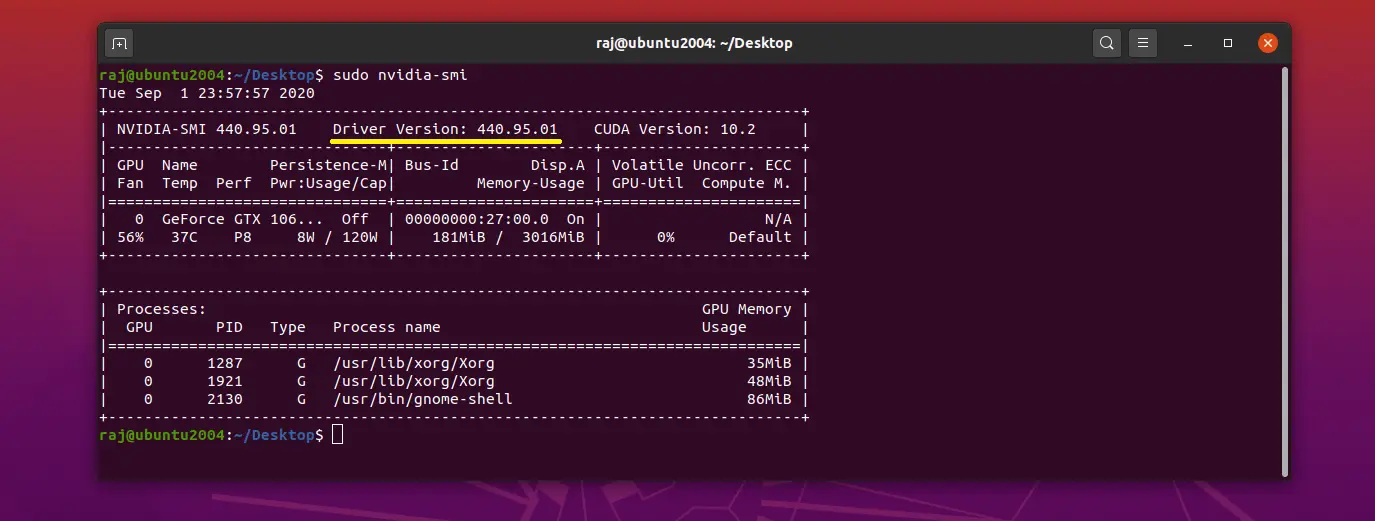 ubuntu nvidia drivers install command line