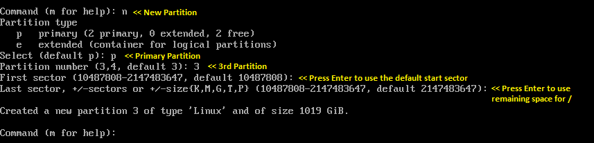 Create Root Partition