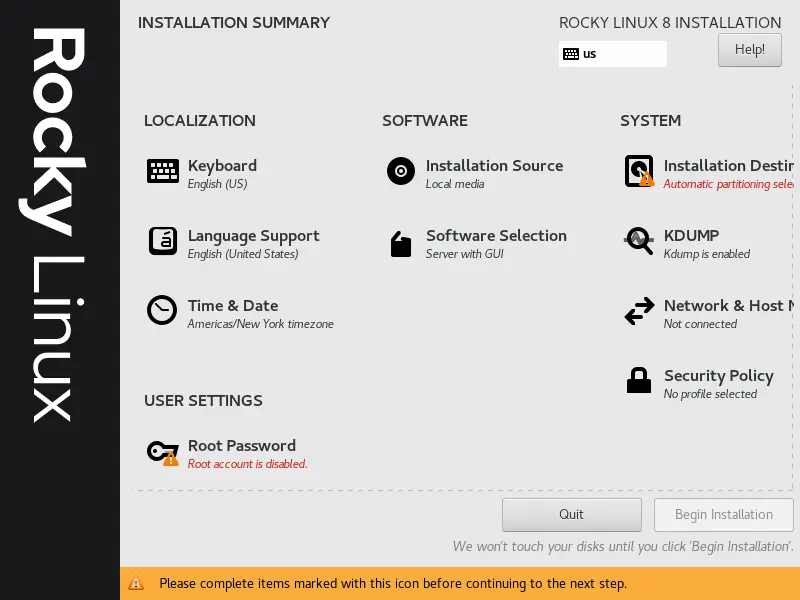 Installation Summary