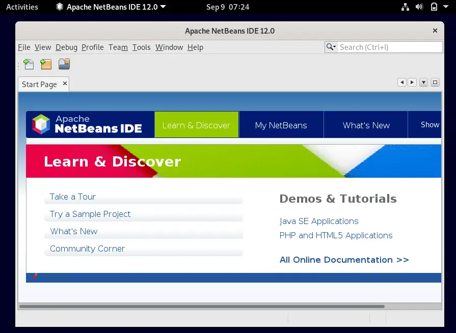 Apache NetBeans Running on Debian