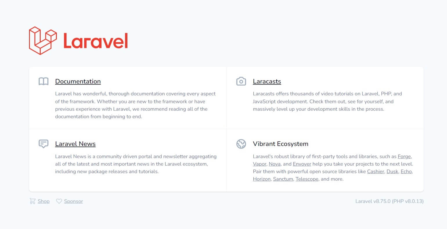 Laravel Development Server running on Fedora 35