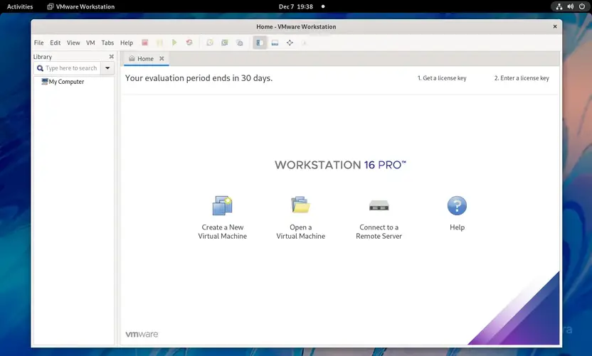 VMware Workstation Pro Running on Fedora 35