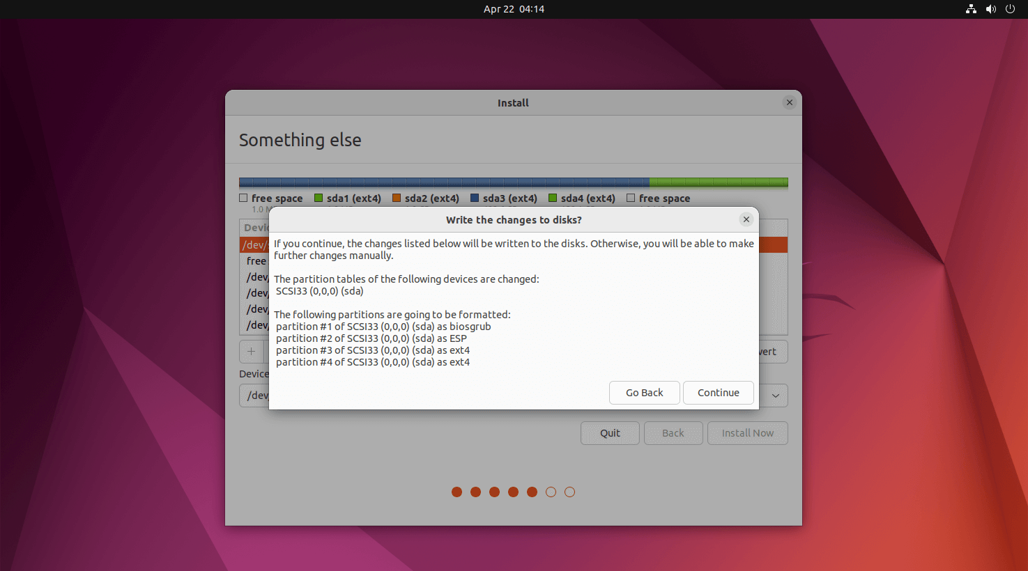 Confirm Partition Layout