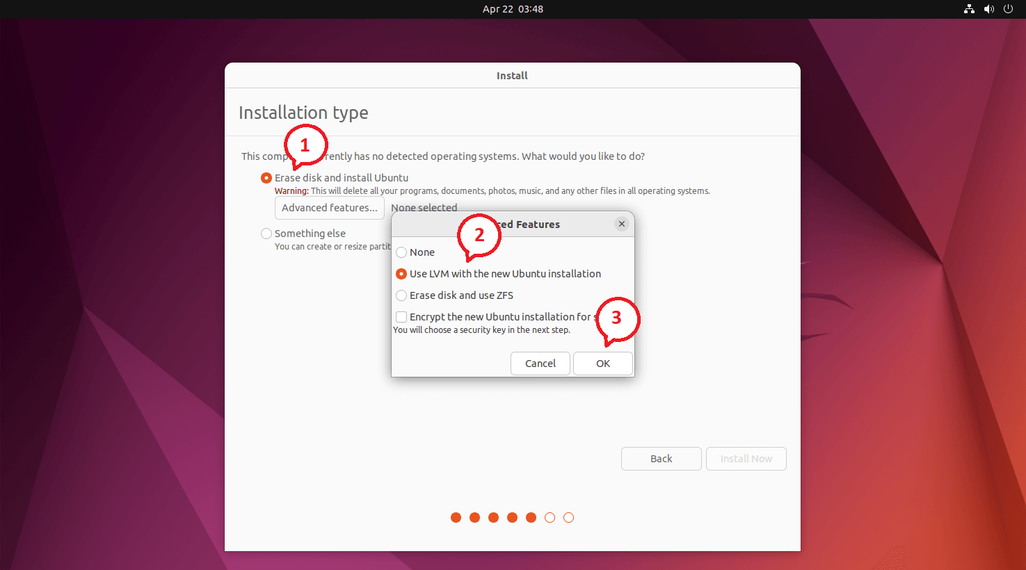 Erase and Install Ubuntu 22.04 With LVM
