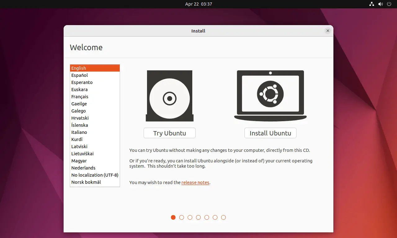 Install Ubuntu 22.04