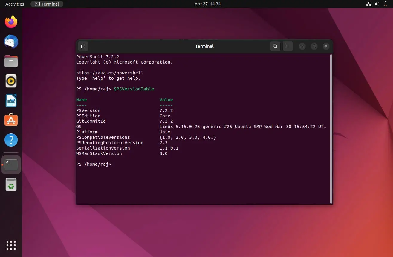 PowerShell on Ubuntu 22.04