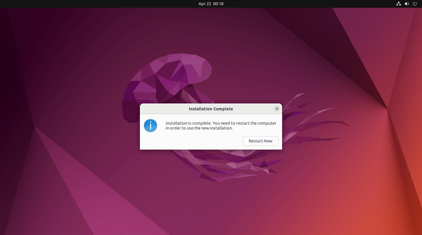 Ubuntu 22.04 Installation Complete