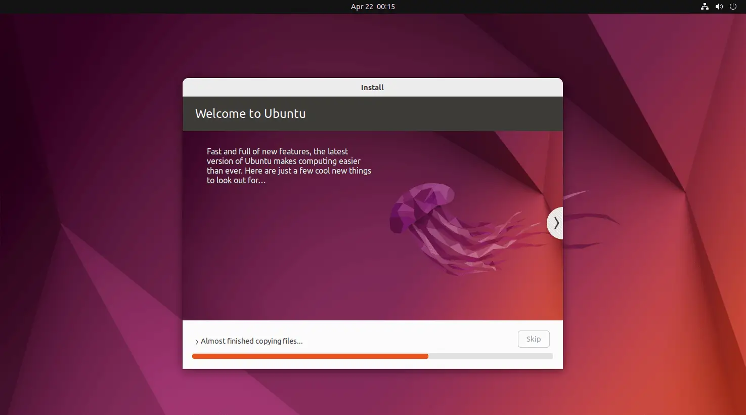 Ubuntu 22.04 Installation in Progress