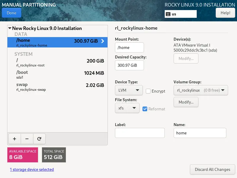Final Partition Size